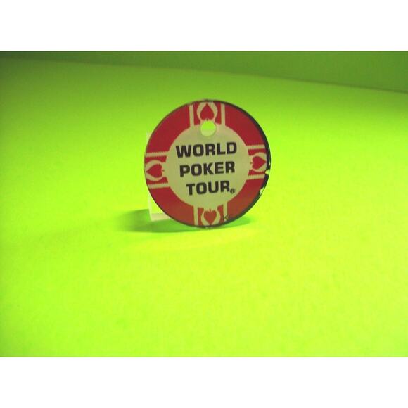 World Poker Tour Pinball Machine Plastic Game Logo Keychain Original UNUSED - Picture 3 of 3